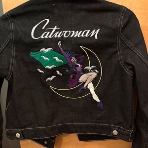 DC Black Jean Jacket with White Stitching